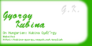 gyorgy kubina business card